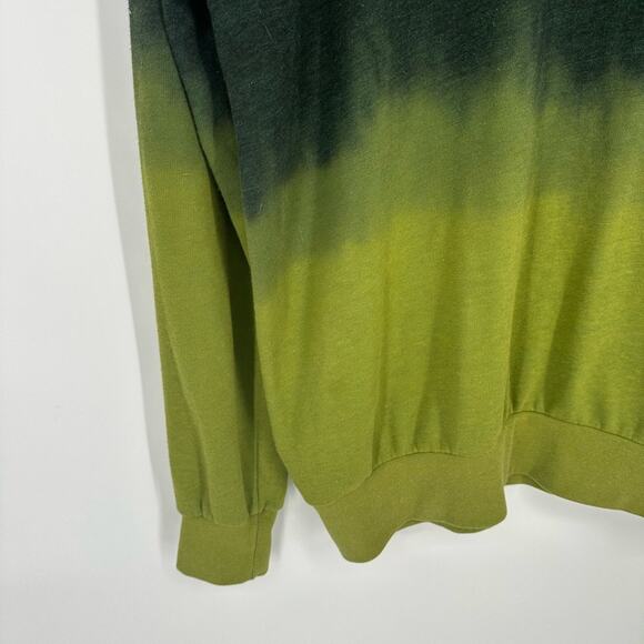 Aviator Nation RARE Dip Dye Ombre Green Embroidered Pullover Sweatshirt Small - Picture 3 of 12